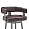 Armen Living Cohen 26" Counter Height Swivel Bar Stool in Java Silver Finish and Chocolate Faux Leather 721535761944 - alternate 4